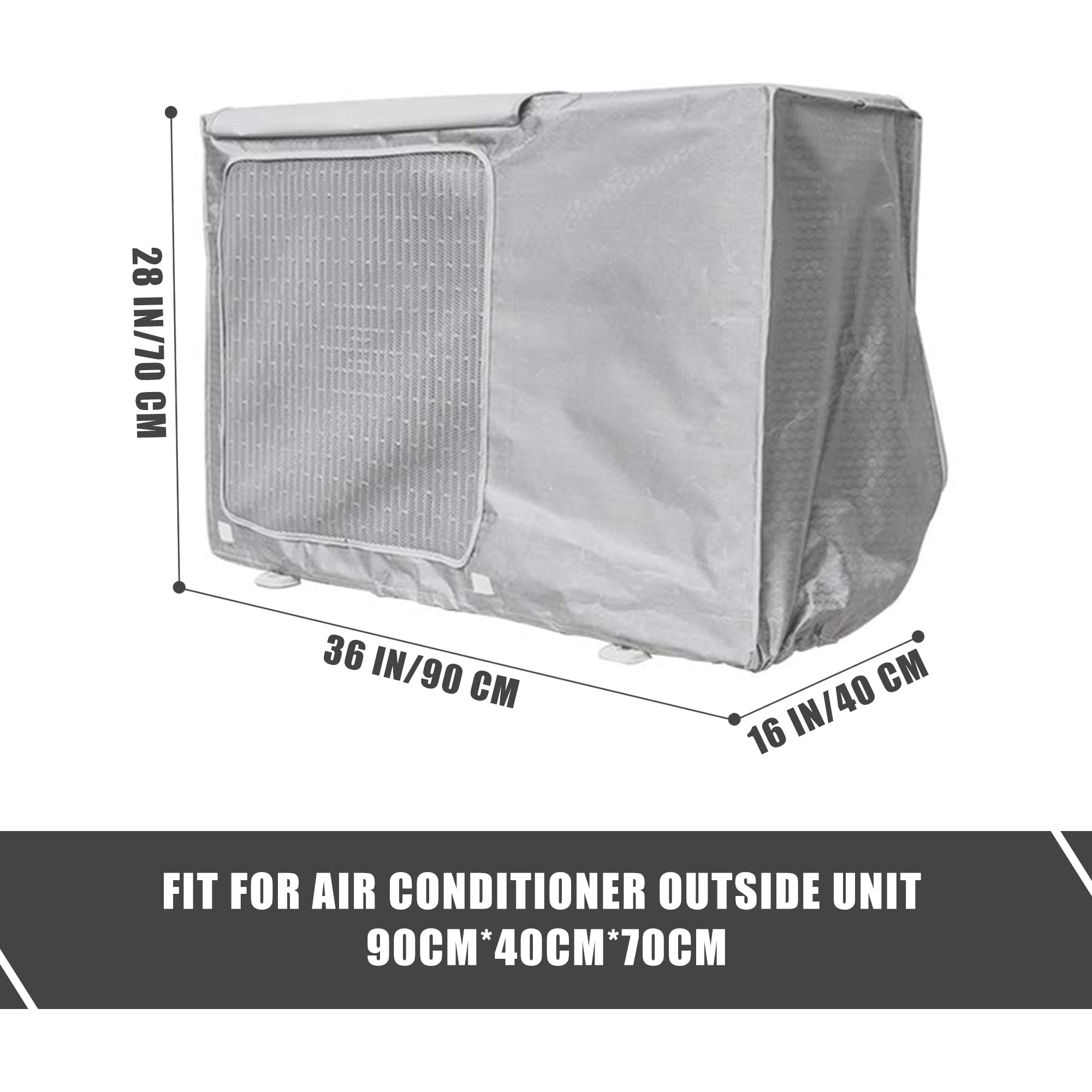 Copertura Condizionatore Esterno, Copri Condizionatore da Esterno, Fodera Protettiva per condizionatore Impermeabile Anti-Polvere Anti-Neve 90 * 40 * 70cm