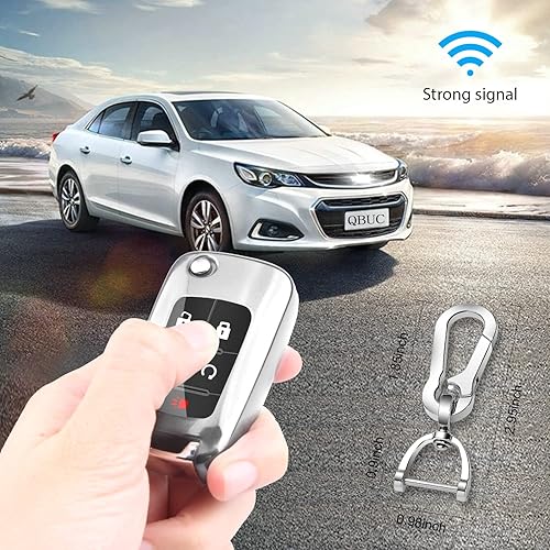 Miniatura 5 de QBUC Funda para llavero Chevrolet con llavero para Chevy Malibu Equinox Cruze Camaro Volt Sonic Impala Buick Regal Encore