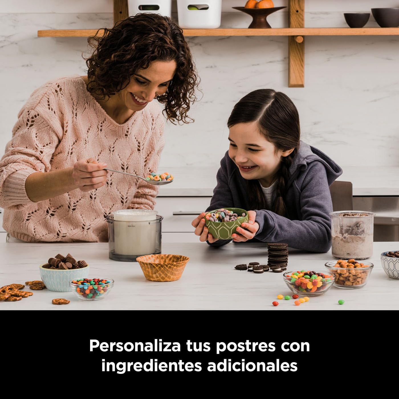 Ninja CREAMi Heladera multifunción, capacidad de 1,4L, 3 tarrinas, 7 programas, Helado, Gelato, Sorbete, Smoothie Bowl, Batido y más, negro/cobre, NC300EUCP — view 10