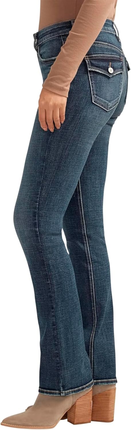 Silver Jeans Co. Women’s Suki Mid Rise Curvy Fit Slim Bootcut Jeans