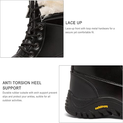 Miniatura 5 de Botas de invierno para mujer, impermeables, cálidas, con forro de piel sintética, botas de nieve para mujer, botas de nieve a la moda, botas de pato