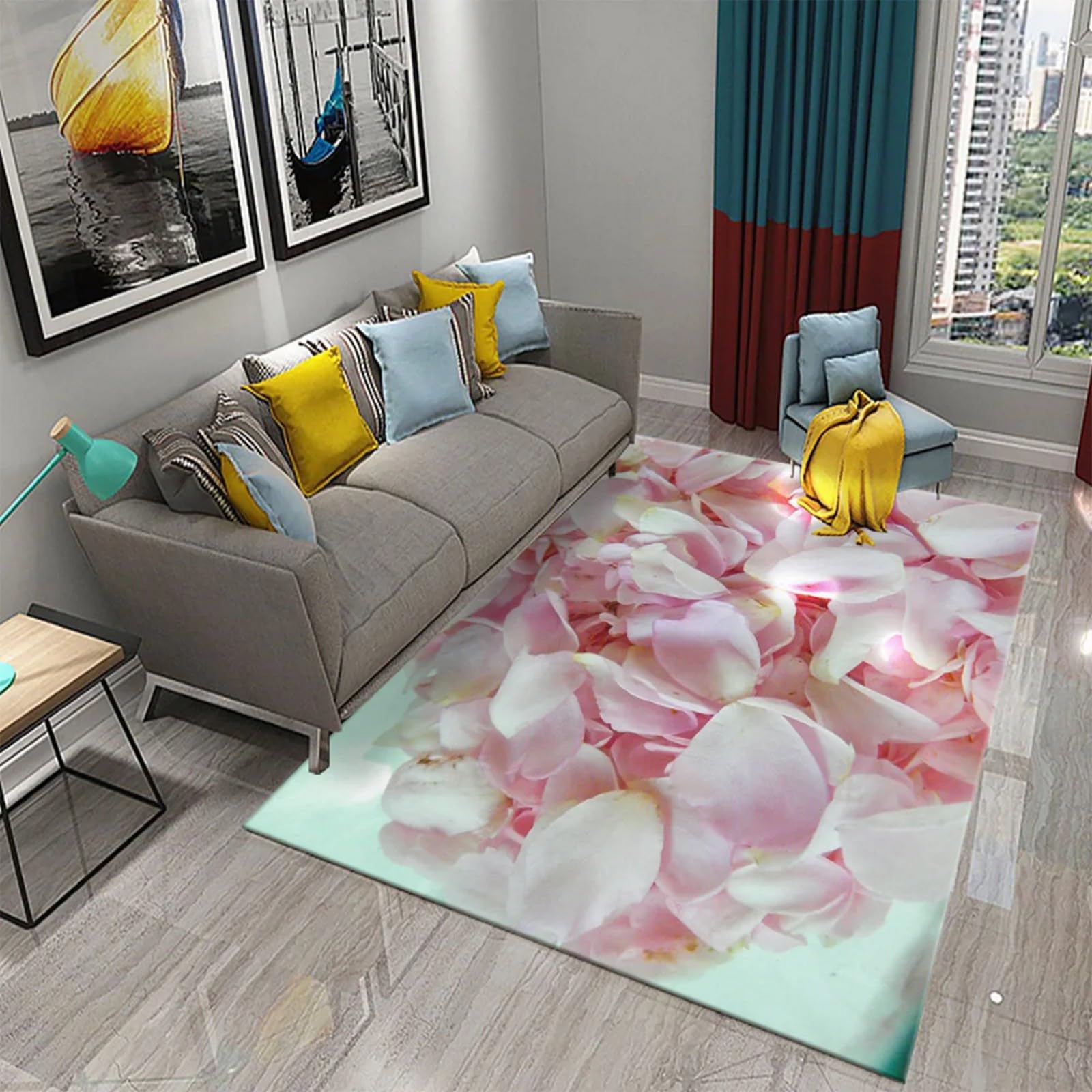 Tapis flanelle fleurs fantastiques 3D en polyester doux de haute qualité pour salon chic