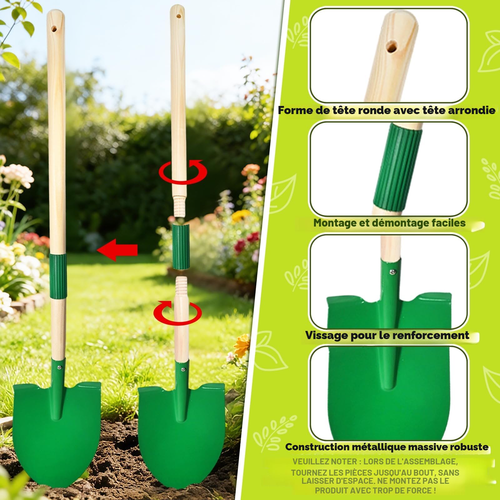 Outils Jardinage Enfant, 10 Kit Jardin Métal avec Pelle, Râteau, Fourche, Gants de Travail, Tablier, Arrosoir, Ensemble Complet de Jardinage pour Enfants, Jardin Extérieur, Cour, Pelouse (A)