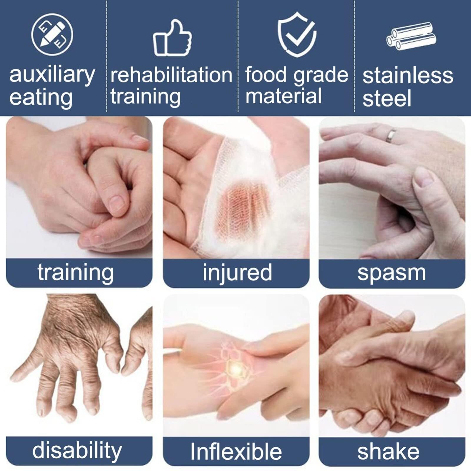 Cuchara y tenedor adaptables de fácil agarre, cuchillo con mango antideslizante, cubiertos flexibles, alimentación adaptable, cubiertos flexibles, ayudas para comer para personas mayores con Parkinson