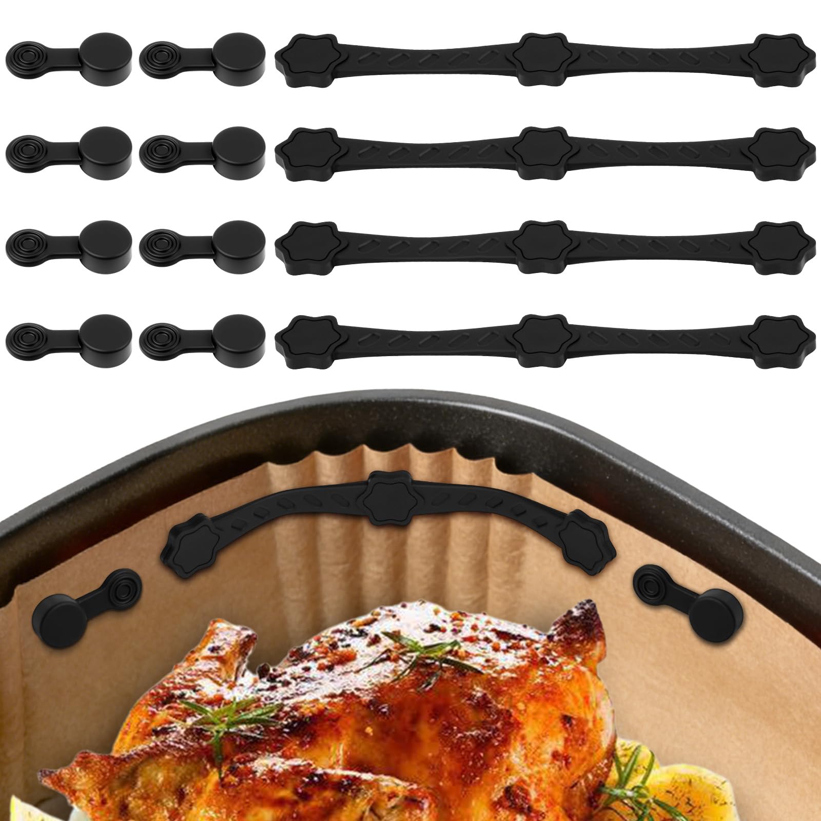 AUAUY 12PCS Air Fryer Silicone Magnet Clip, Fit All Iron-Basket Model — image 1