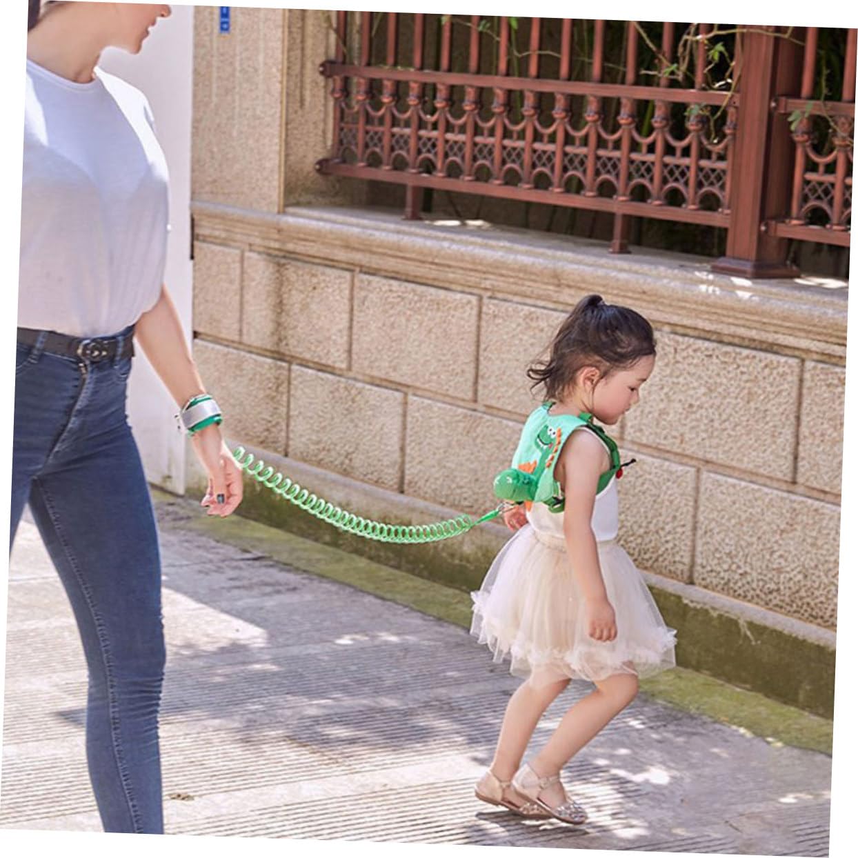 Arnés Niña Caminar con Correa y Pulsera de Seguridad para Diseño Dinosaurio Transpirable y Ligero de Evitar Pérdida Exteriores