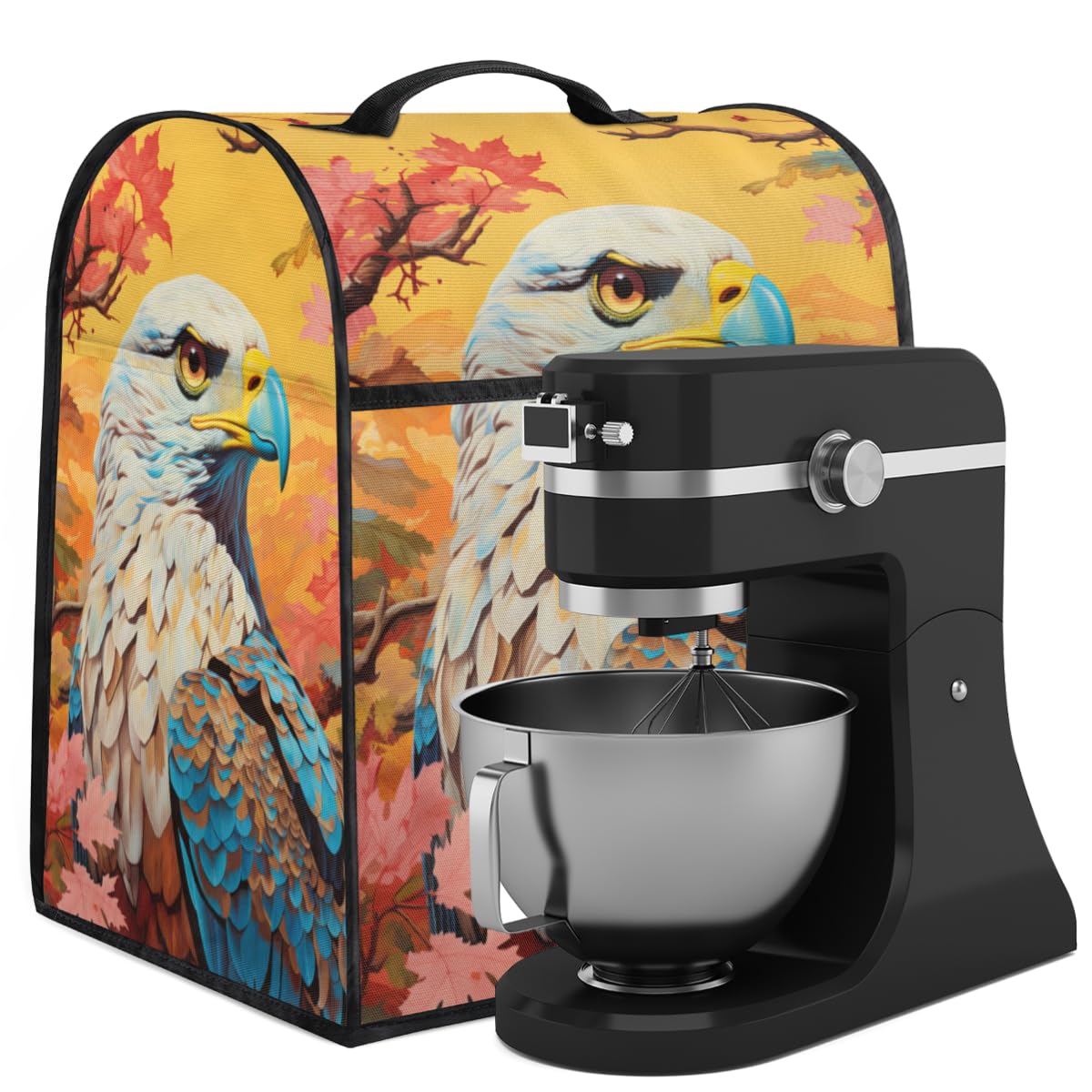 Coffee Maker Cover Eagle Print Kitchen Appliance Covers Small Appliance Covers Blender Cover Juicer Cover Dust Covers for Kitchen Appliances with Top Handle and Pockets,Washable,B325