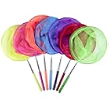 7-Piece Colorful Telescopic Kids Fishing Net Butterfly Net Catching Insects Bugs Beach Toys for Kids Outdoor Playing