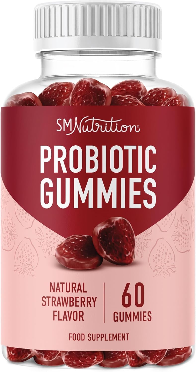 Adult Probiotic Gummies | 5 Billion CFU Adult Gummy Probiotics for Digestive Health & Immune Support* | Hardy Bacillus Subtilis Strain | Strawberry Flavor | Gluten-Free, Vegetarian | 60 Gummies