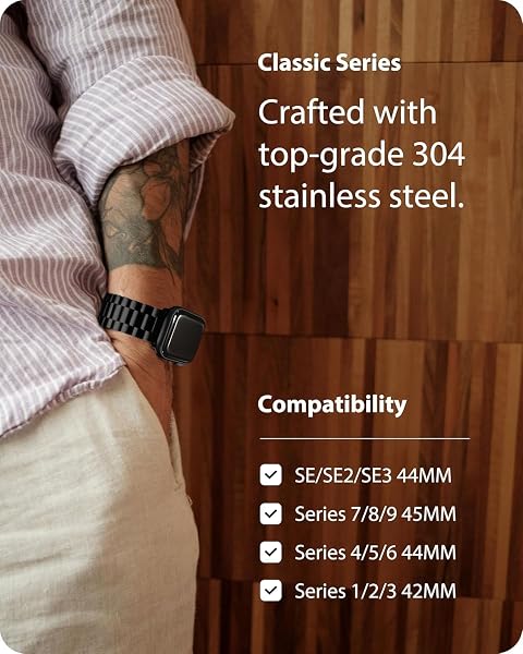 Fullmosa Metal Band with Case for Apple Watch 45/44/42/46/49/41/40/38mm - 3