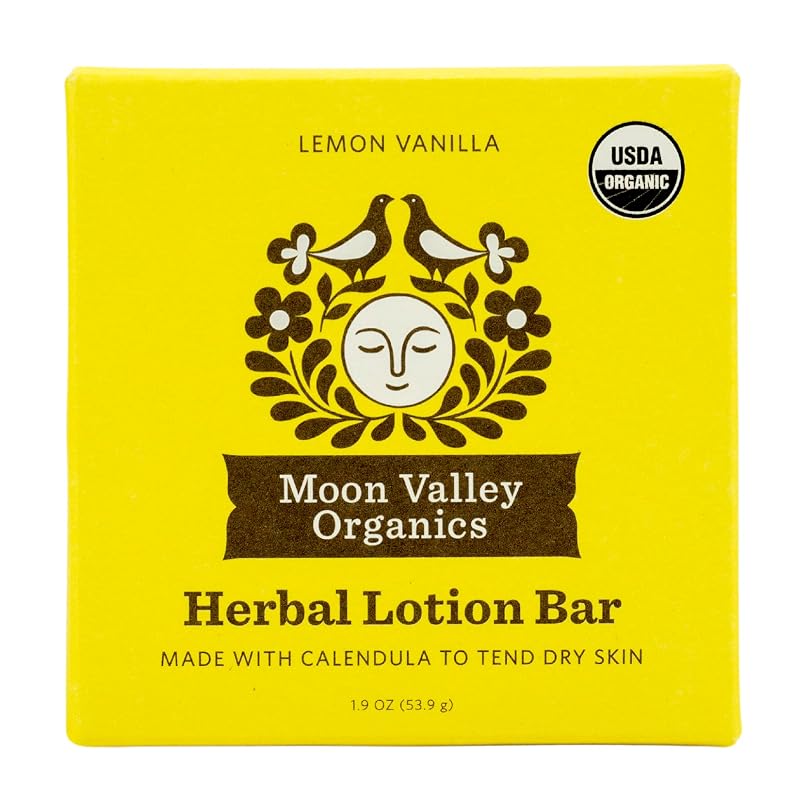 Barra de loção corporal Moon Valley Organics Moon Melt, Lemon Vanilla