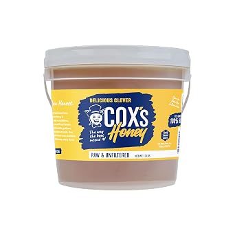 Coxs Honey Bulk 100% Pure Raw Unfiltered Clover Honey, USA, 12 lb
