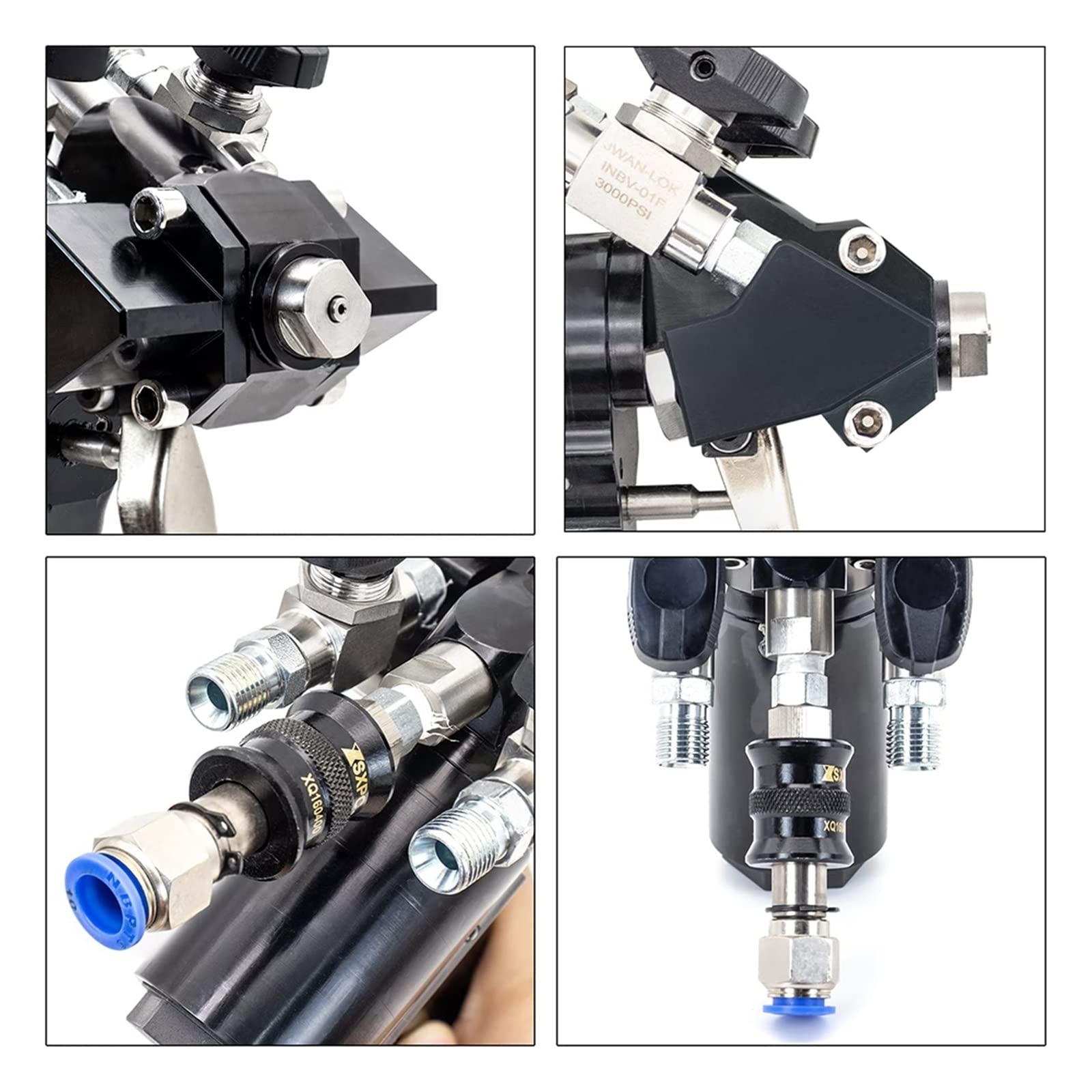 Pistolet natryskowy, Pistolet natryskowy z pianką poliuretanową P2 Czyszczenie powietrzem PU Wtrysk spieniania AB Dwuskładnikowy zestaw pistoletów do powlekania wysokociśnieniowego