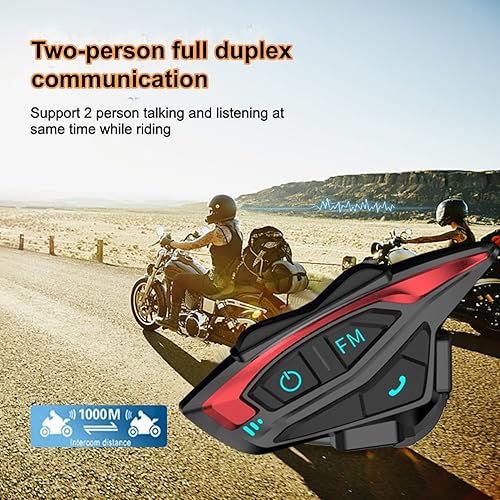 Miniatura 3 de QSPORTPEAK Shark - Sistema de intercomunicación Bluetooth para casco de motocicleta, interfono inalámbrico dúplex completo para 6 conductores, rango
