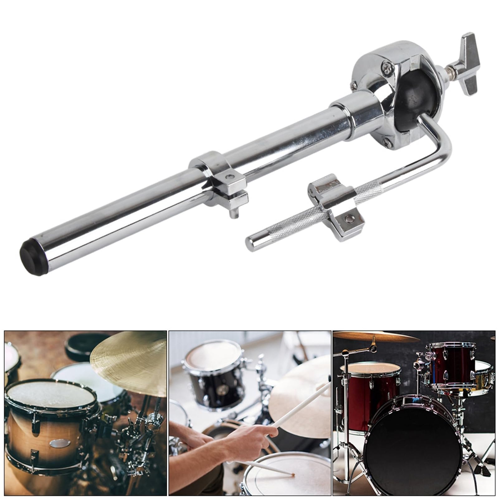flexman Support de Support de Perche de Tambour, Support de Perche de Cymbale Standard en Alliage d'Aluminium pour Support de Bras de Cadre Support Fixe
