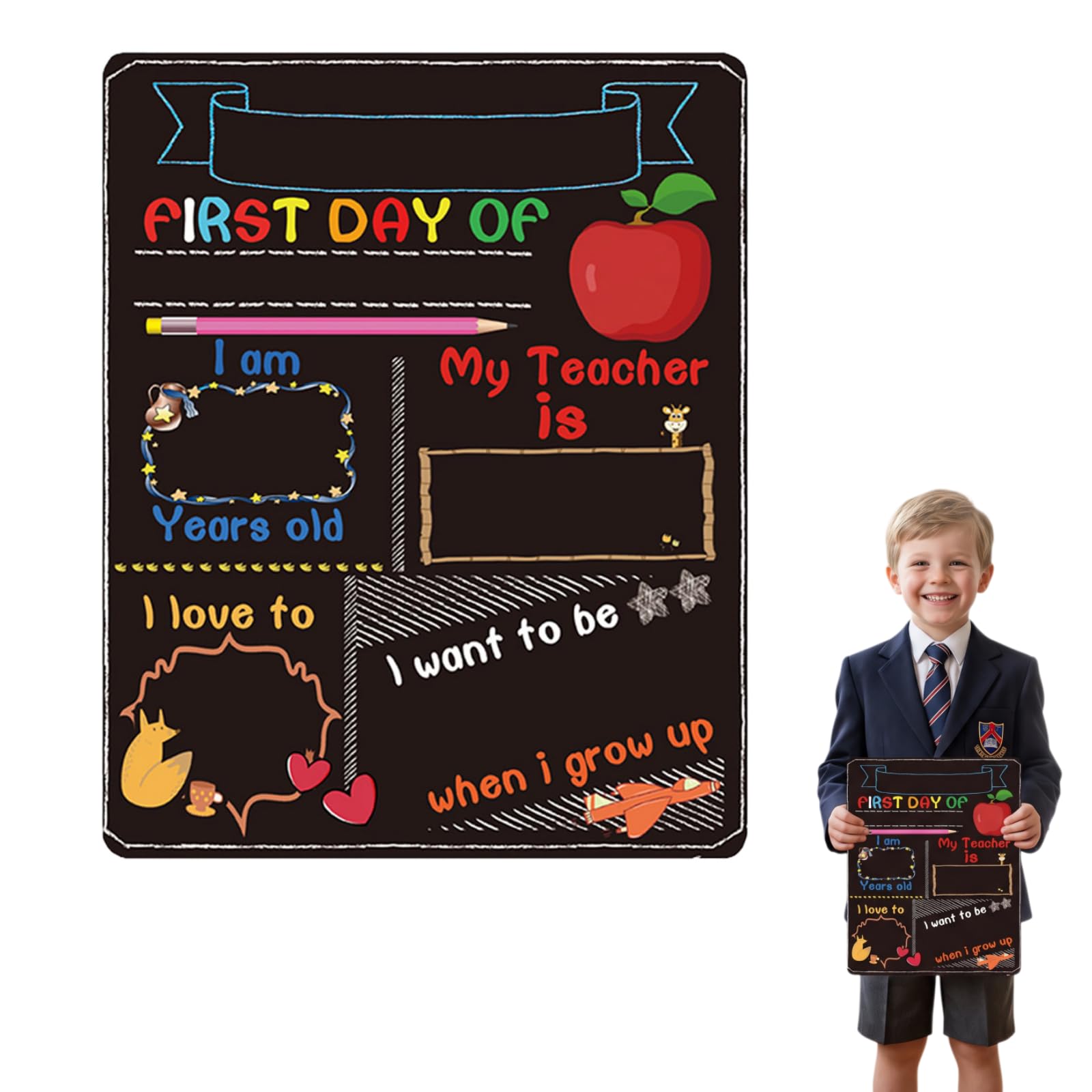 First Day of School Board, Back to School Chalkboard