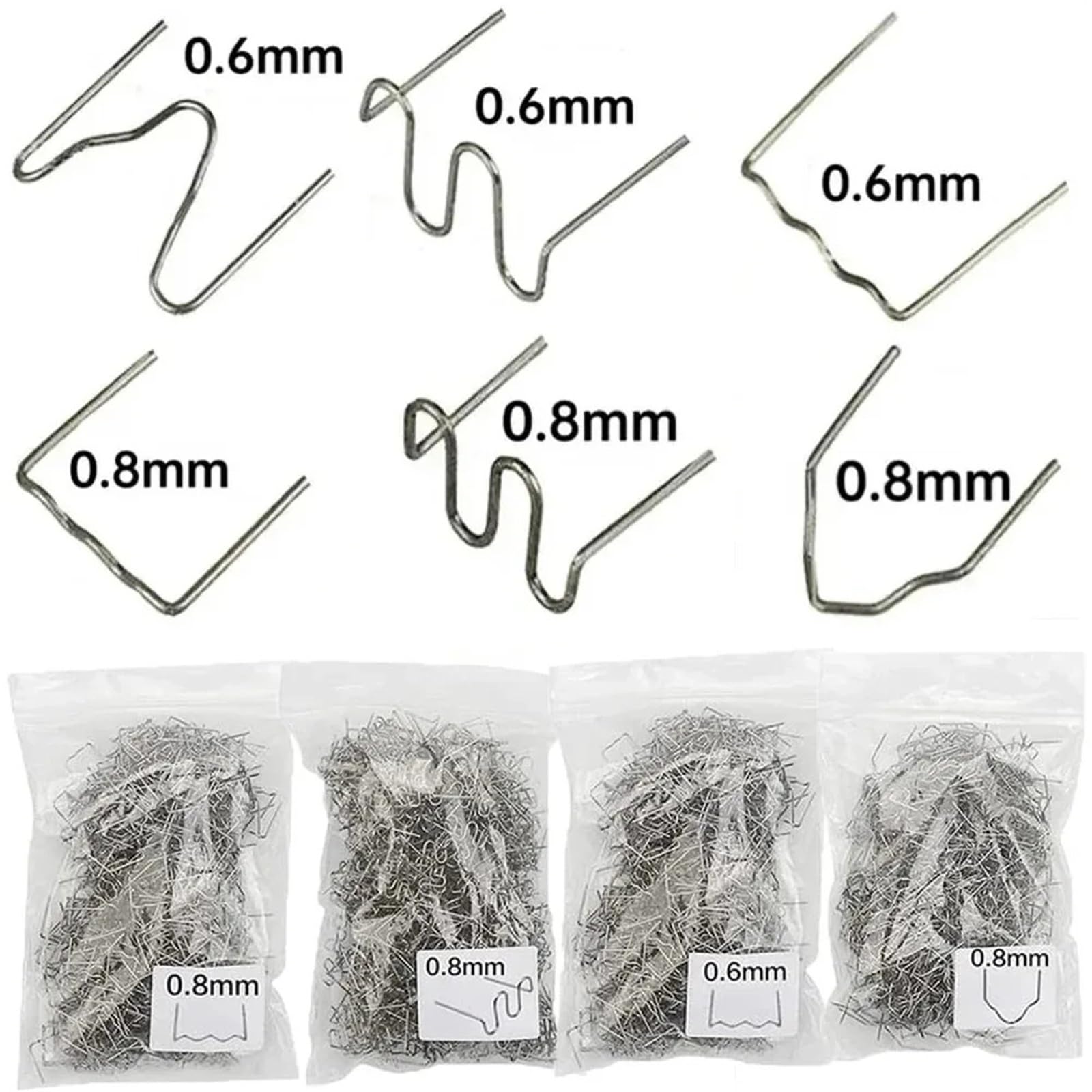 Máquina soldadura Para grapadora caliente para reparación parachoques coche, clavos ondulados precortados, pernos soldados, 100-600 unidades Plástico Soldadura Máquina