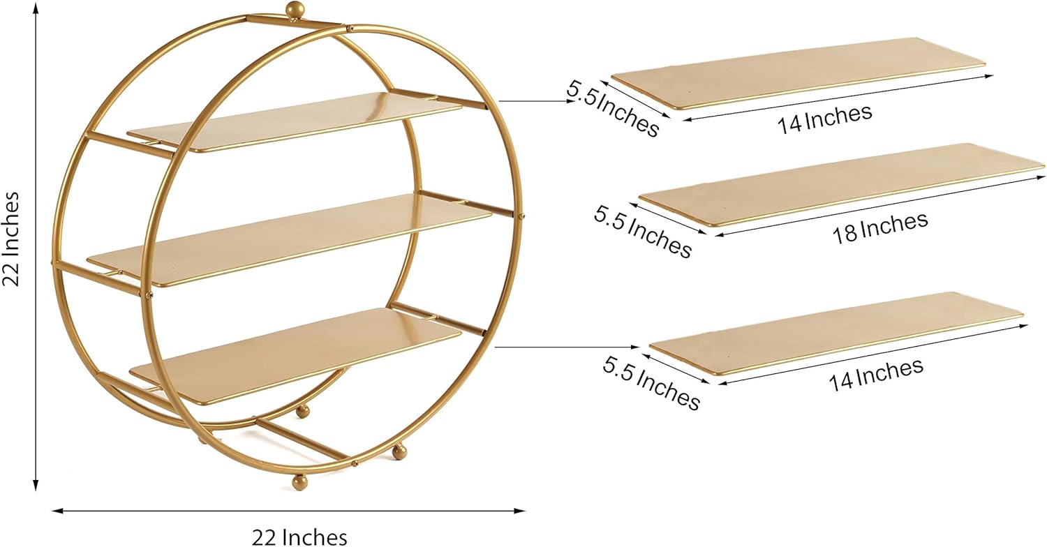 Balsa Circle 21-Inches Tall Gold Wheel Round Metal Cupcake Holders Stand - Dessert Display Wedding Reception Events Party Decorations