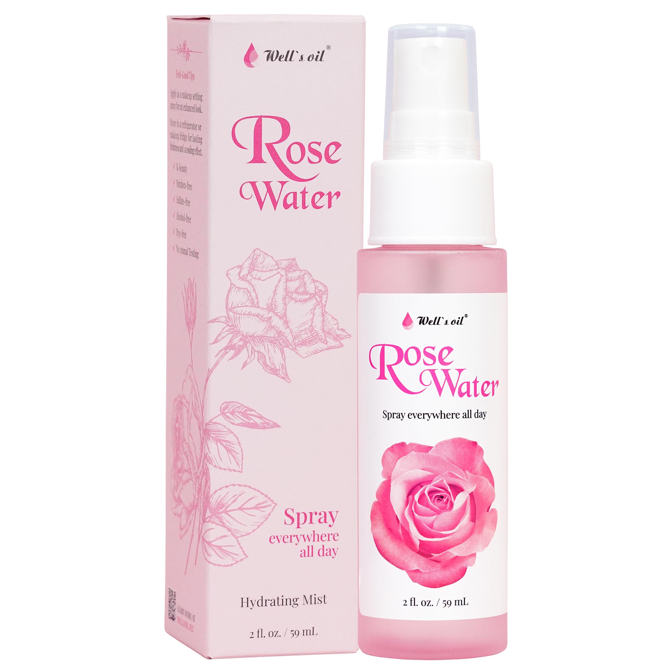 Well's Oil Rosewater 2 oz