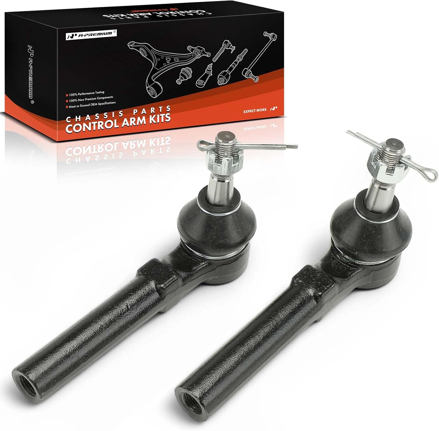 A-Premium 2 x Front Outer Tie Rod Ends, Compatible with Dodge Grand Caravan 2008-2020 & Chrysler Town & Country 2008-2016 & Volkswagen Routan 2009-2014 & Ram C/V CV 2012-2015