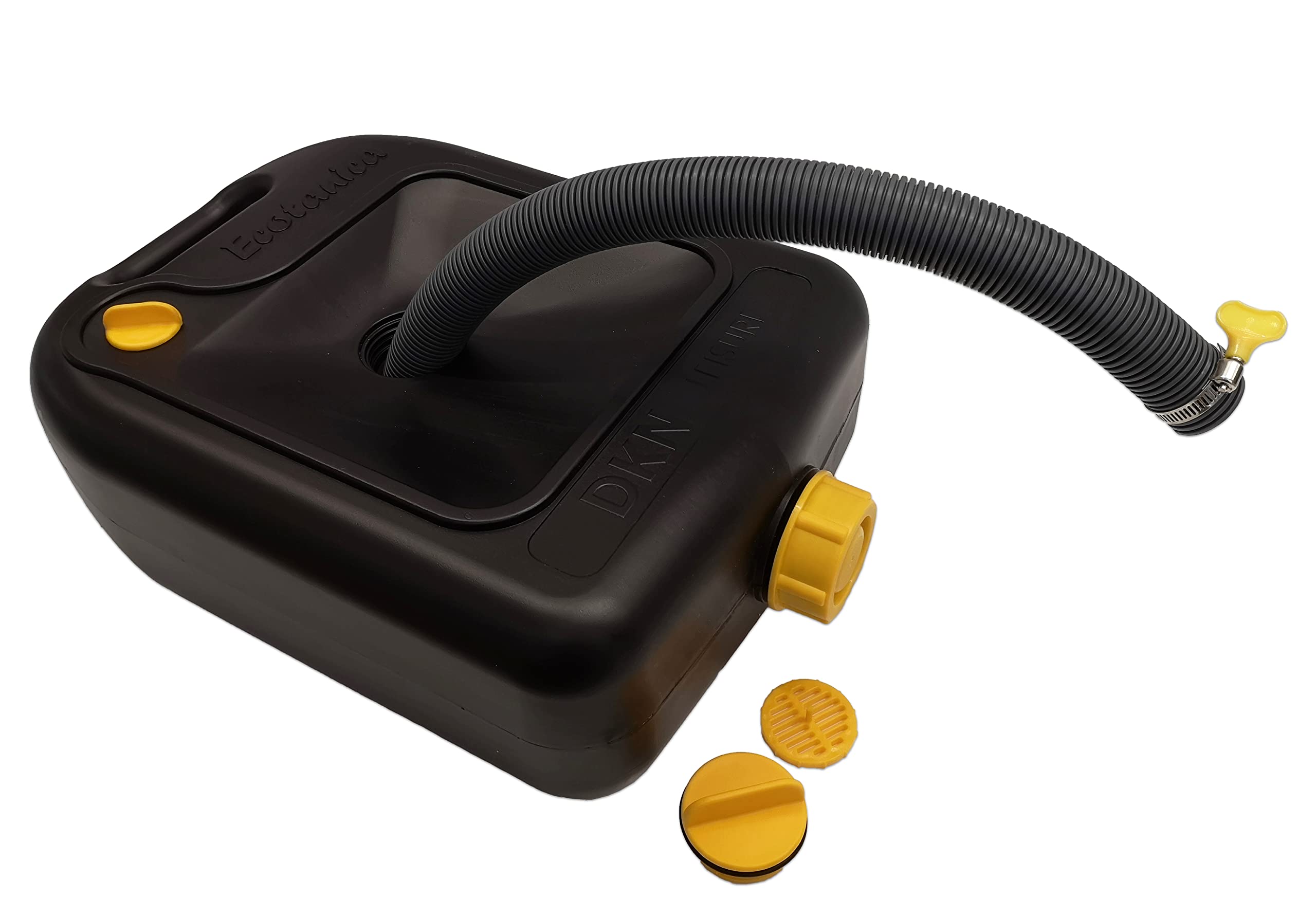 DKN LEISURE Premium 6L Black Waste Water Container with Waste Hose
