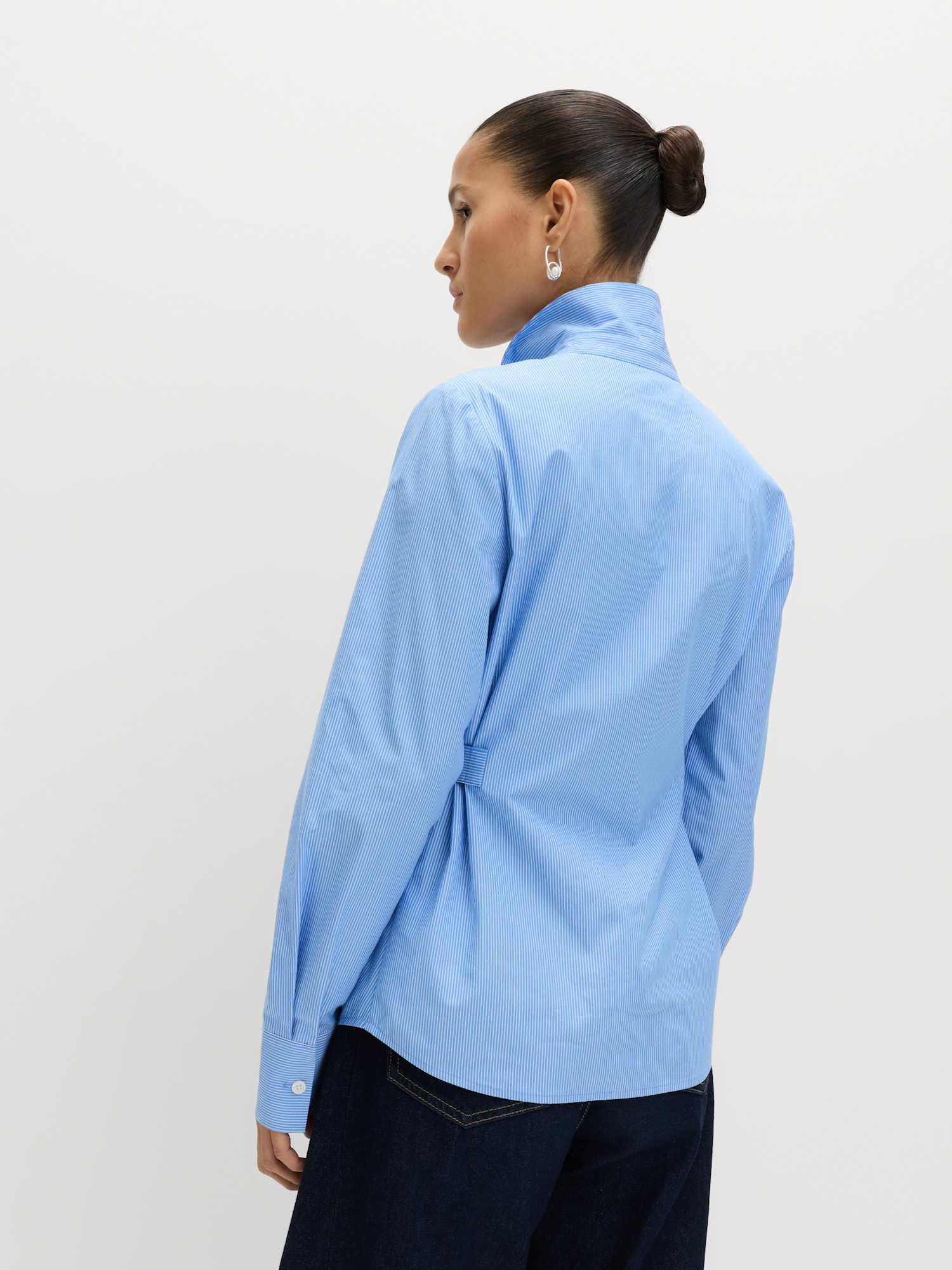 Marks & Spencer Camicia a Righe in Puro Cotone con Dettagli Bottoni