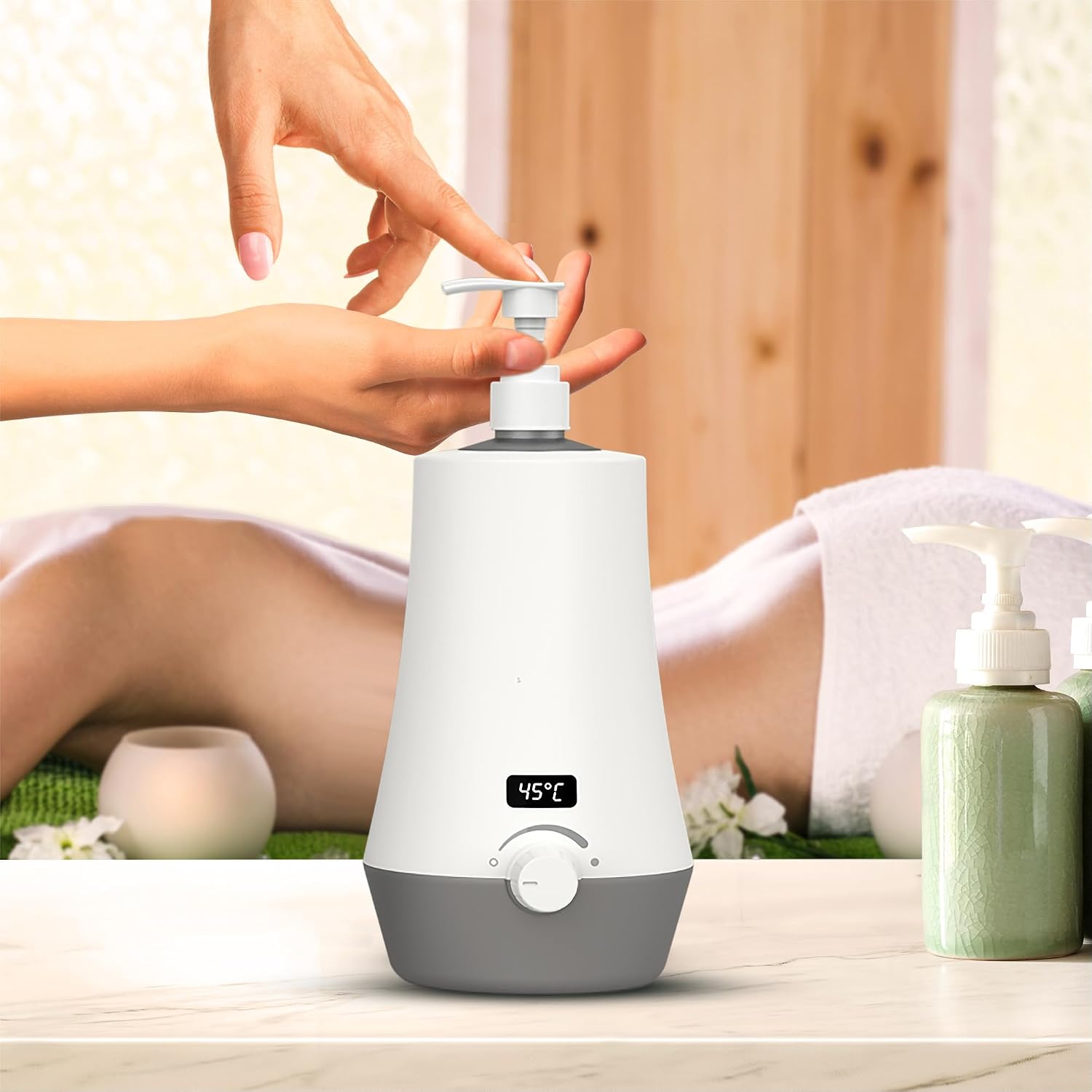 Massage Oil Warmer for Professional Salon Spa Massage, Home Lotion Warmer Plug-in Oil Heater Beauty Salon Treatment (2nd Gen)
