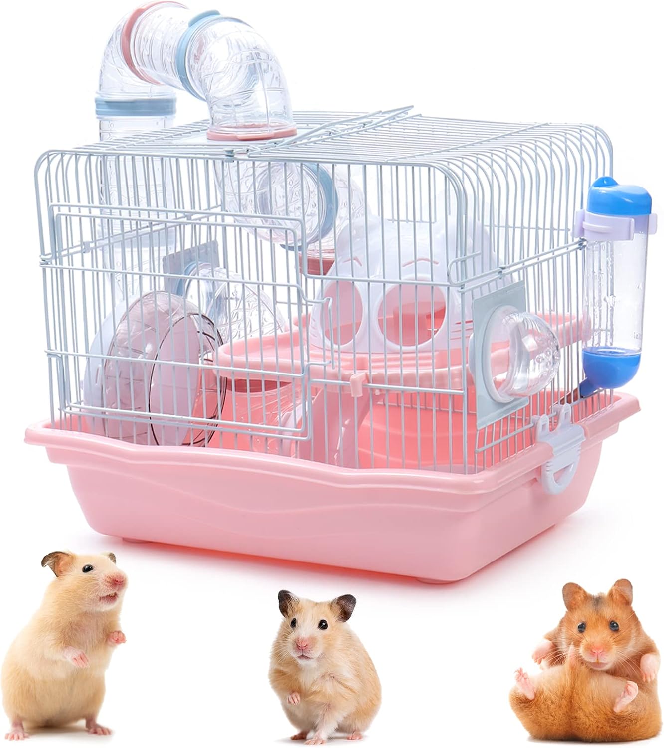PStarDMoon Hamster Cage with Fun Tunnels, Critter Carrier