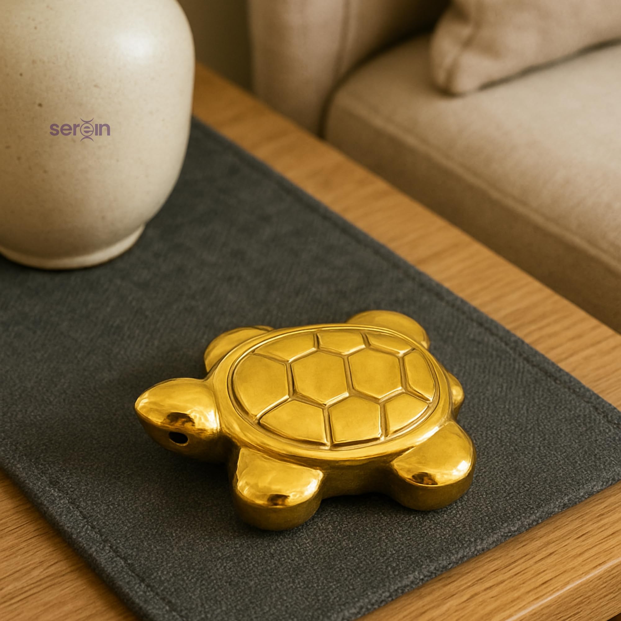 Serein Pyrite Feng Shui Turtle Healing Crystal Tortoise 25mm Showpiece Kachua Figurine Pocket Stone for Good Luck Money Wealth Charm Vastu Prosperity for Pooja Room, Office, Temple, Home Decor 4