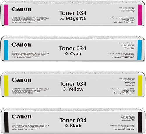 Canon CRG-034 Juego de cartuchos de tóner de 4 colores de rendimiento estándar