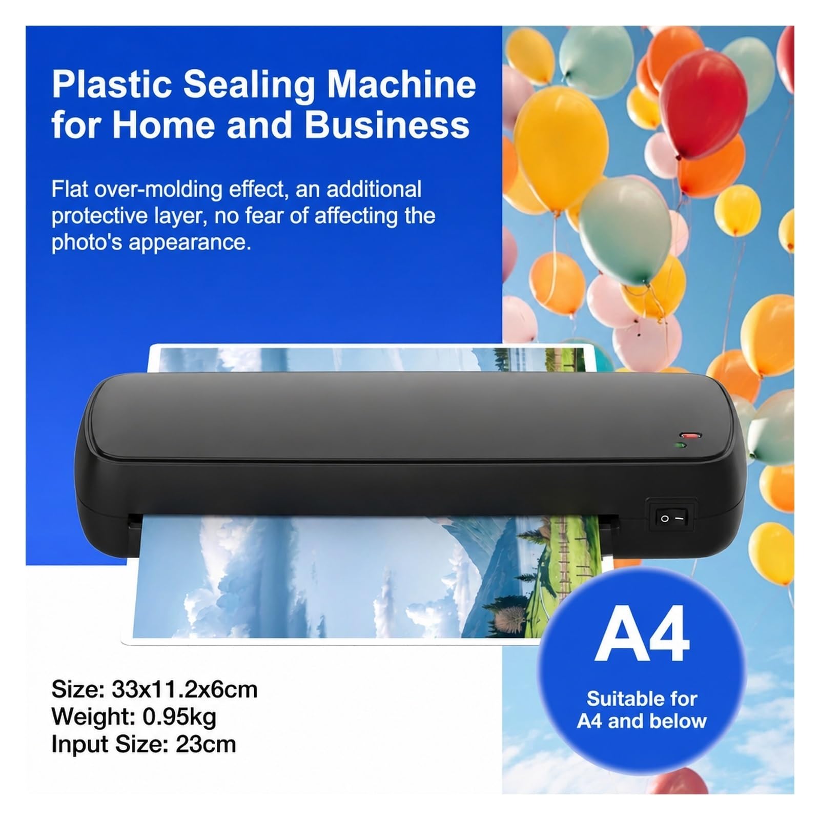 Laminator, Maszyna Do Laminowania 4 W 1 do domu i biura | Rozmiar A4, Standardowe Folie Użytku Domowego, Biurowego, Szkolnego