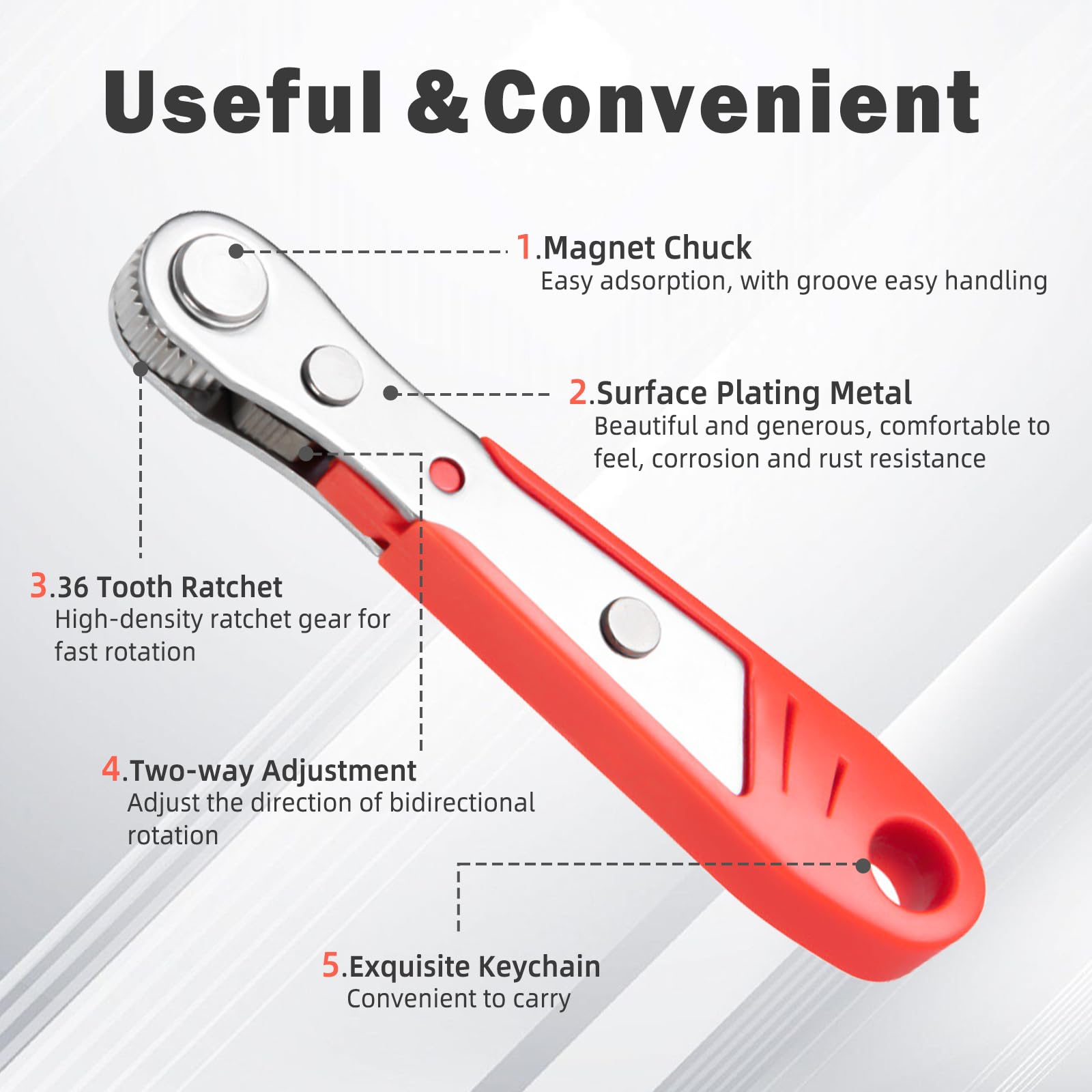 MOSTFUN 21PCS Mini Ratchet Wrench with Screwdriver Bits & Sockets - Image 3