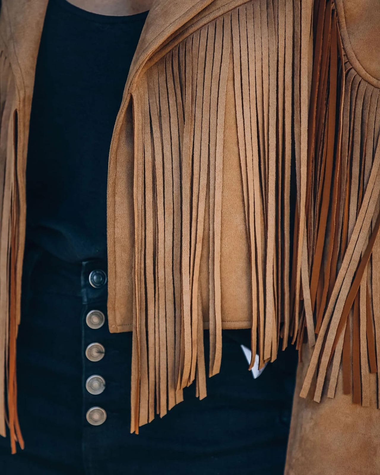 Faux Suede Leather Jackets For Women Trendy Fall Western Fringe Cropped Jacket 2025 Tassel Motorcycle Crop Coats