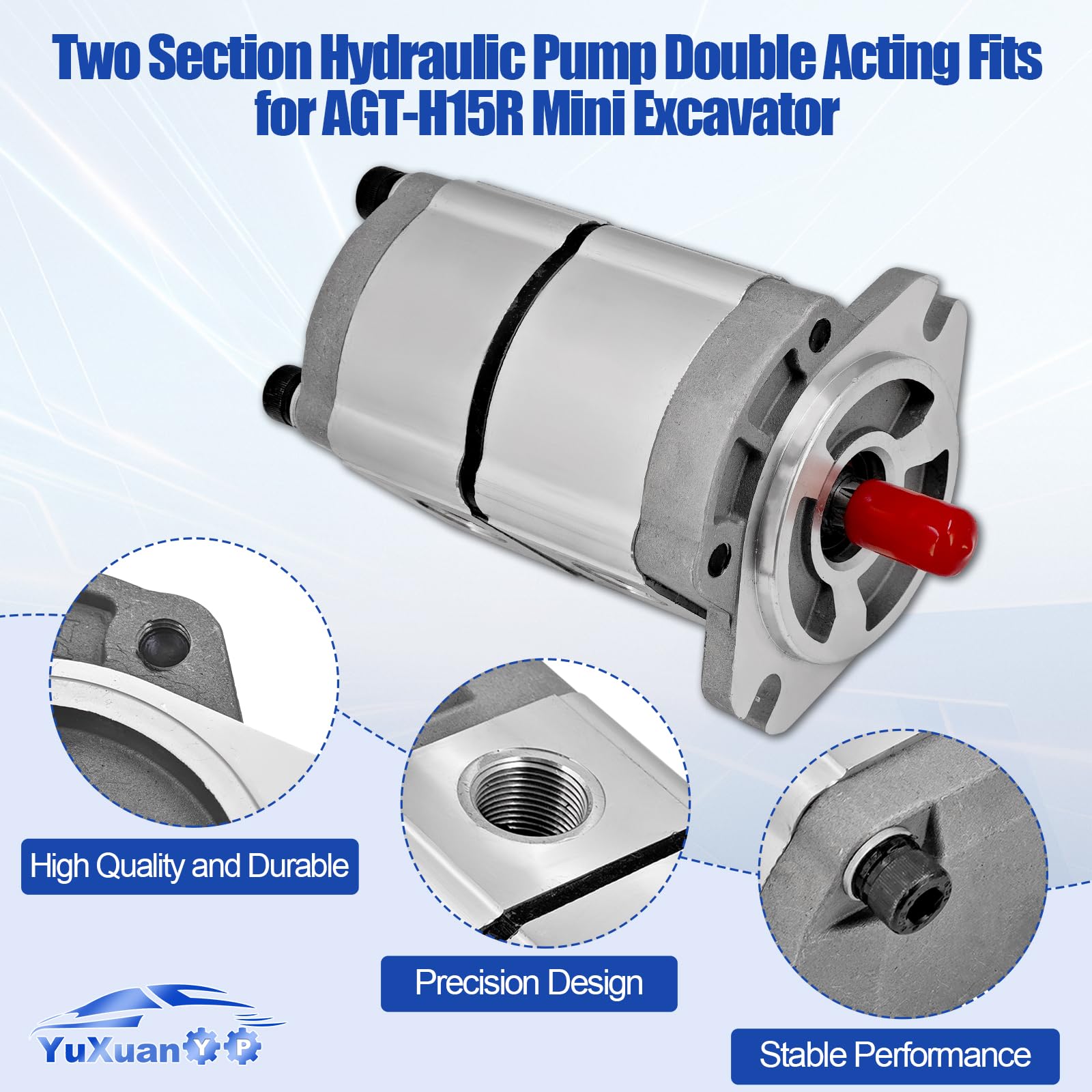 Dwuczęściowa pompa hydrauliczna dwustronnego działania pasuje do minikoparki AGT-H15R PGP51063G3LP