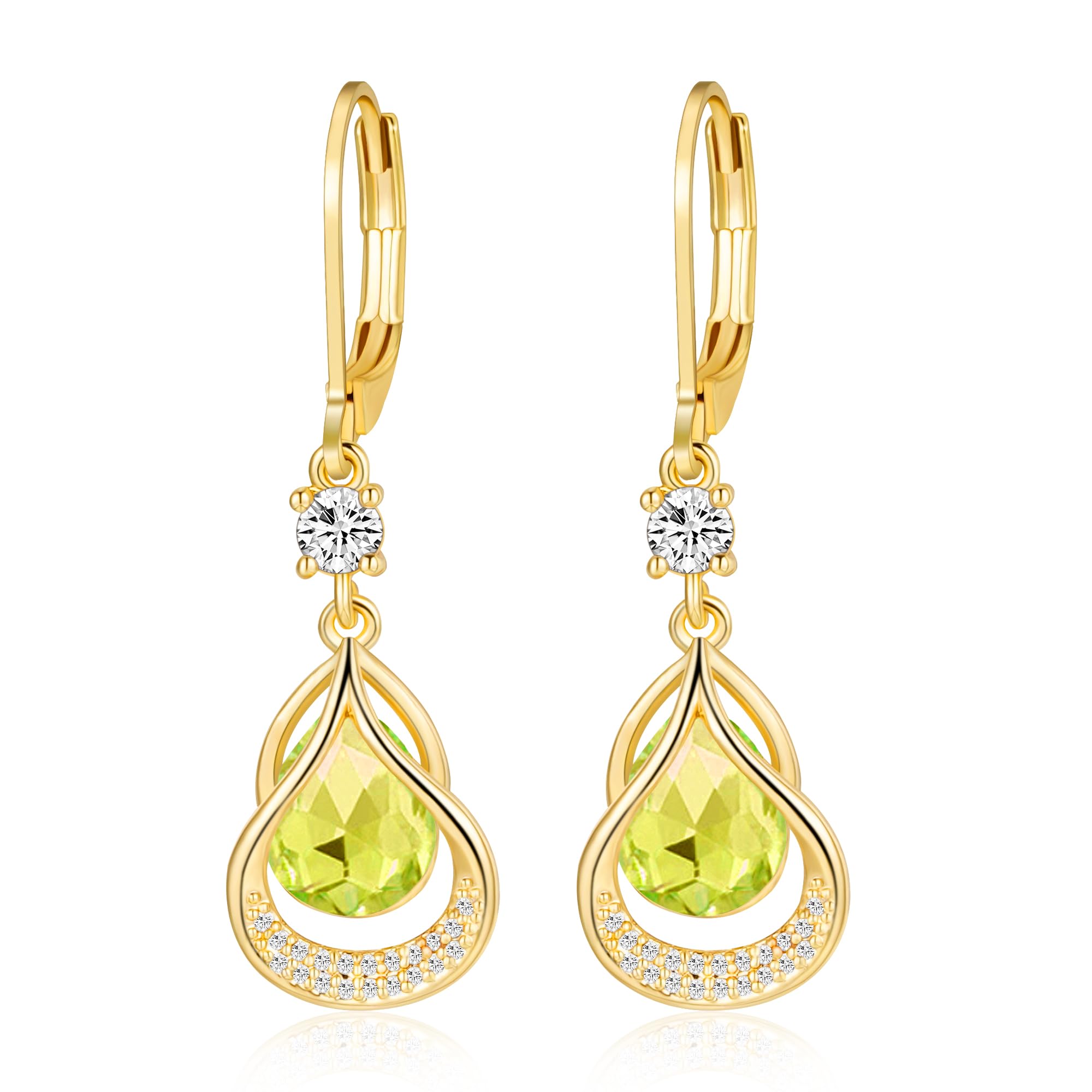 Muttertagsgeschenk Schmuck - Gold/Silber Ohrringe Geburtsstein Hängend Ohrringe 14K Gold Hängend Gold Ohrringe Feine Schmuckstücke Geburtstagsgeschenke für Frauen