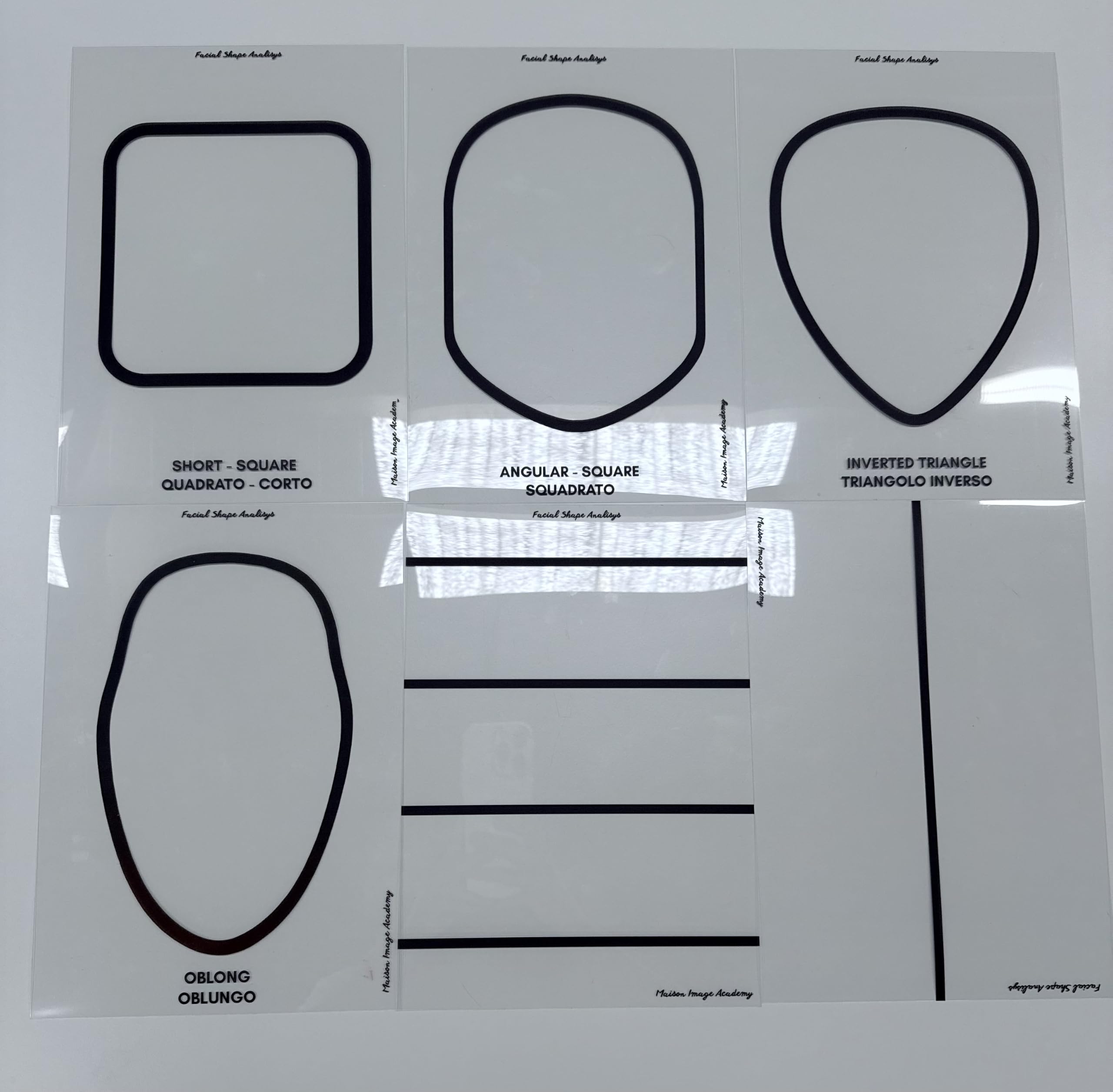 Professional Facial Shape Analysis Kit - Maison Image Academy | Strumento trasparente per l'analisi professionale della facial shape