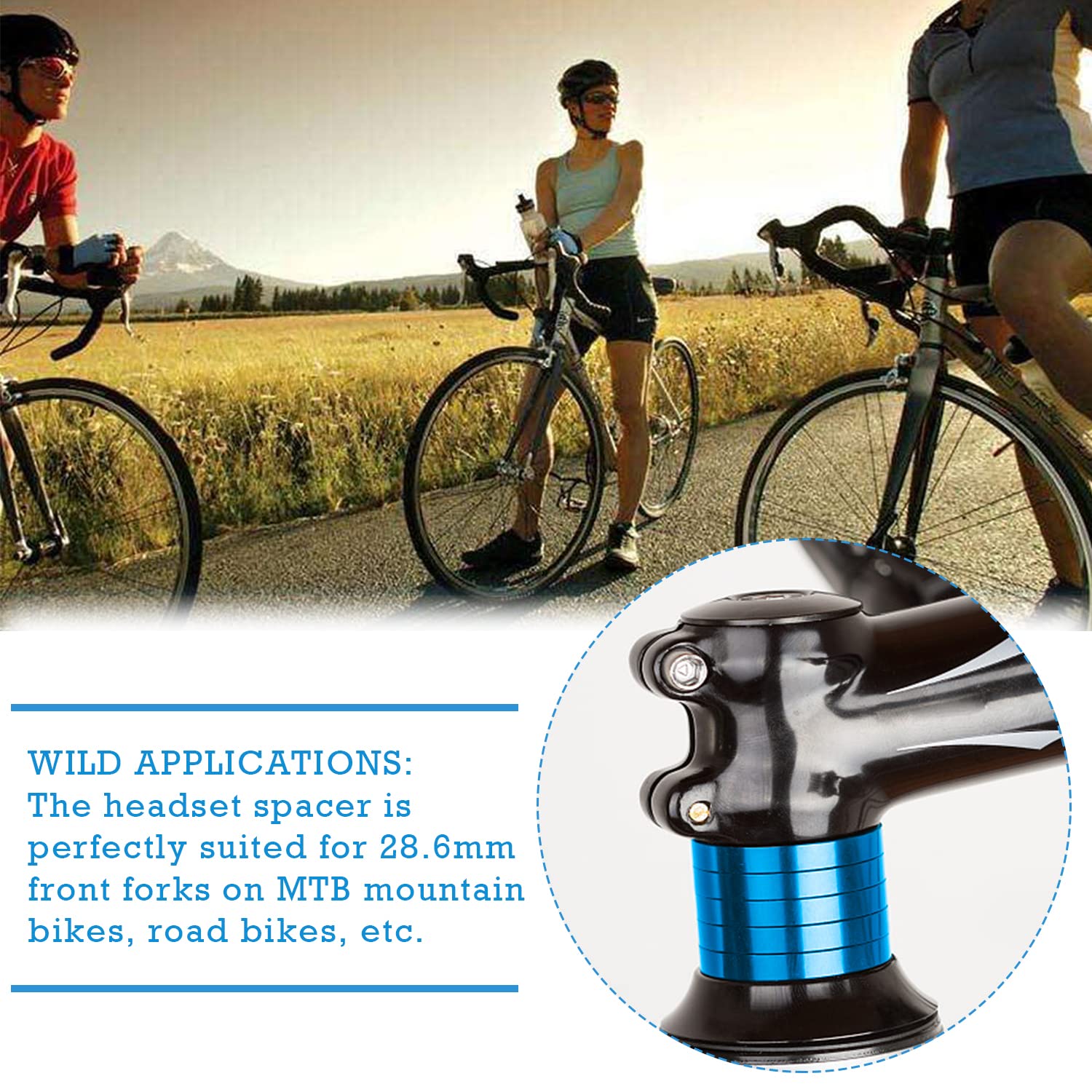 Distanziatori Sterzo Bici - Set In Alluminio Da 50mm Per Regolare L'altezza Del Manubrio, Compatibili Con MTB E Bici Da Strada