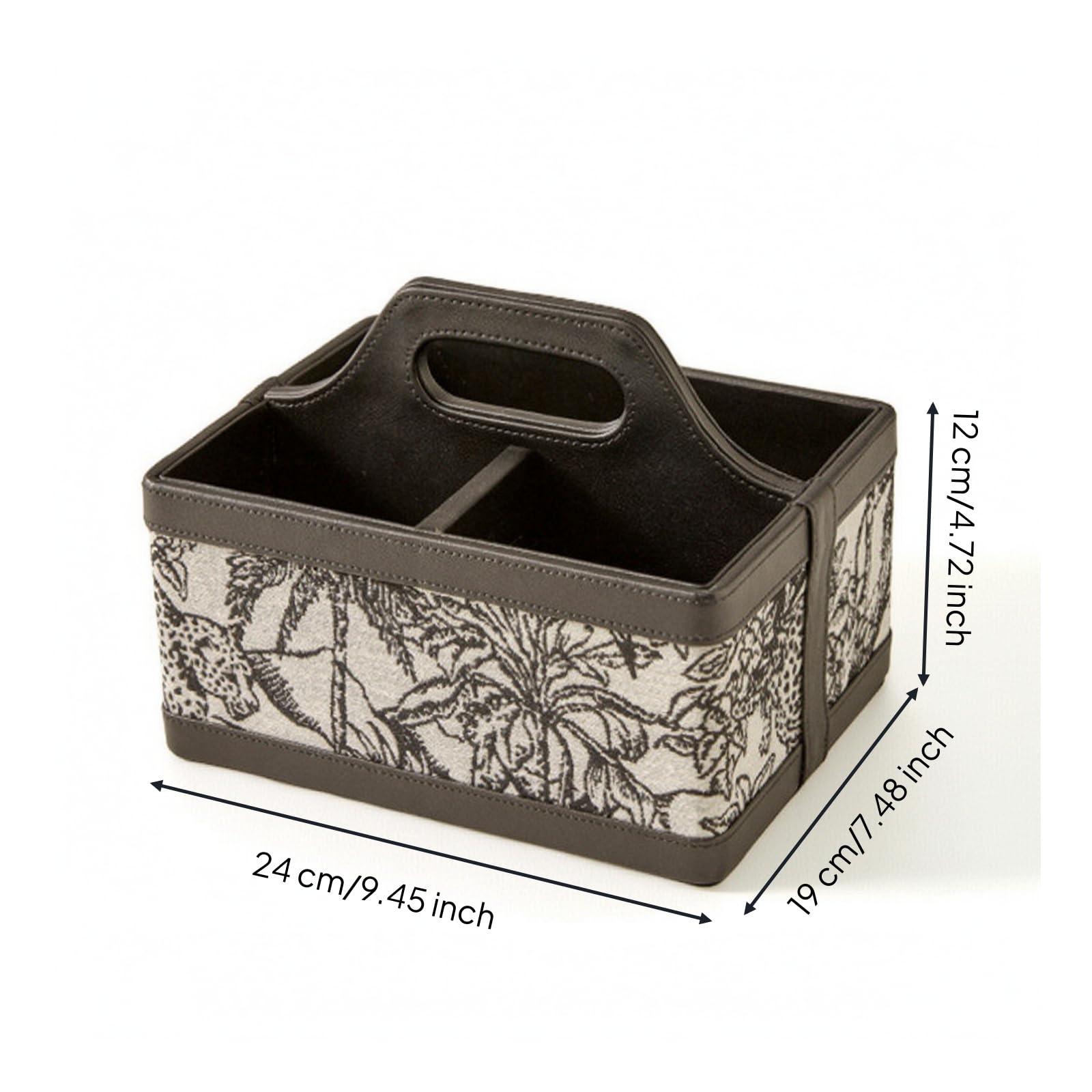 Schreibtisch-Organizer mit fächern multifunktional aufbewahrungsbox mit tragegriff geteilt aufbewahrungsbox fächern für schminktisch, Schwarz, Modern Und Schlicht