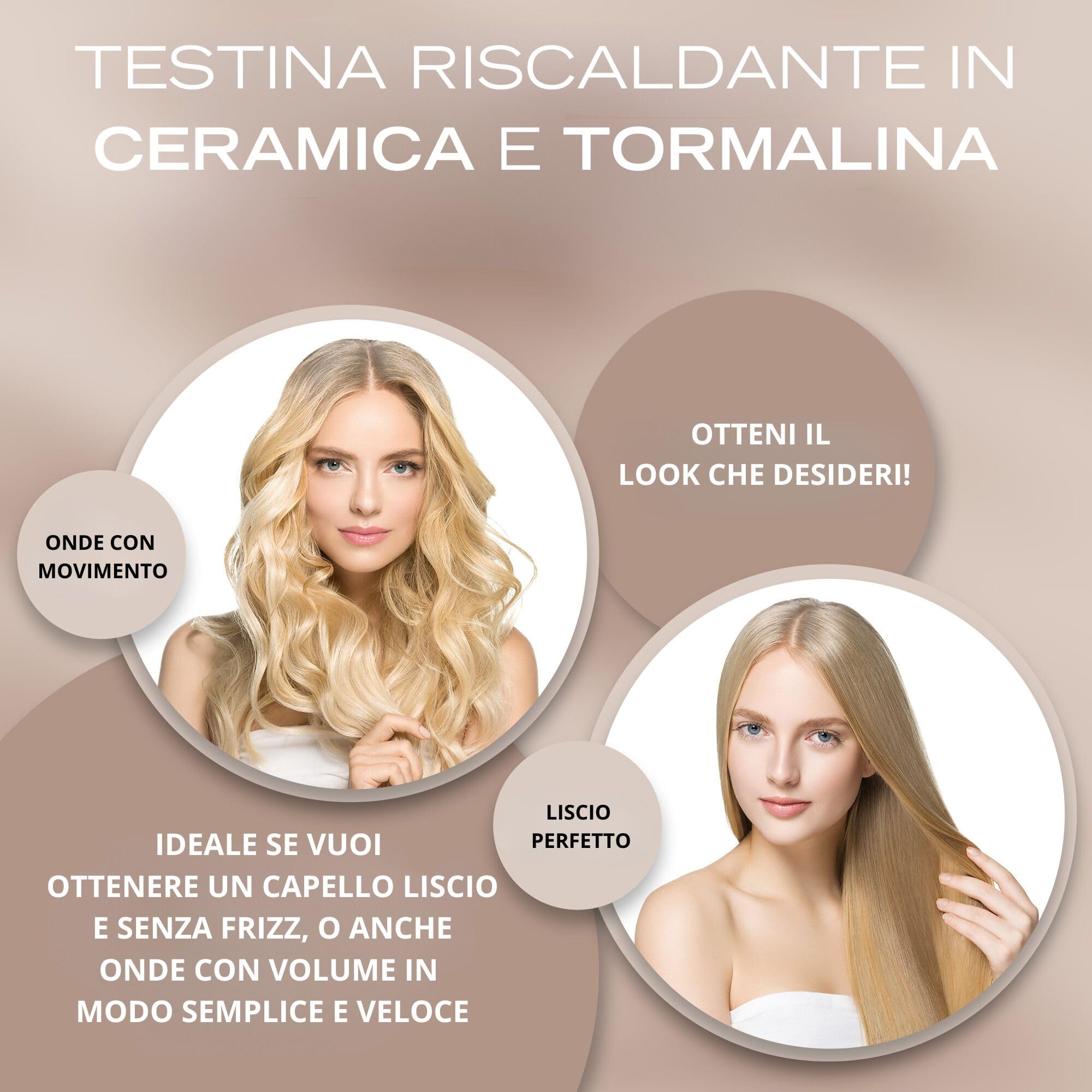 Corioliss Spazzola elettrica per capelli I Hot Brush I anticrespo Controllo della temperatura da 80º a 210º I Ceramica ionica Spegnimento automatico