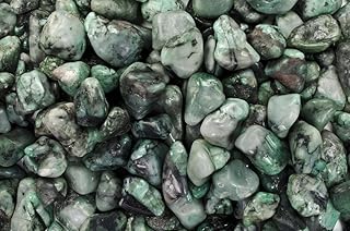 Fantasia Materials: 1 lb Tumbled Emerald A Grade Stones from Brazil - Small - 0.75" to 1.25" avg