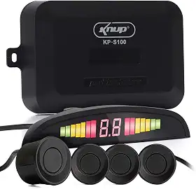 Sensor Ré Estacionamento 4 Pontos Display Led Sonoro preto