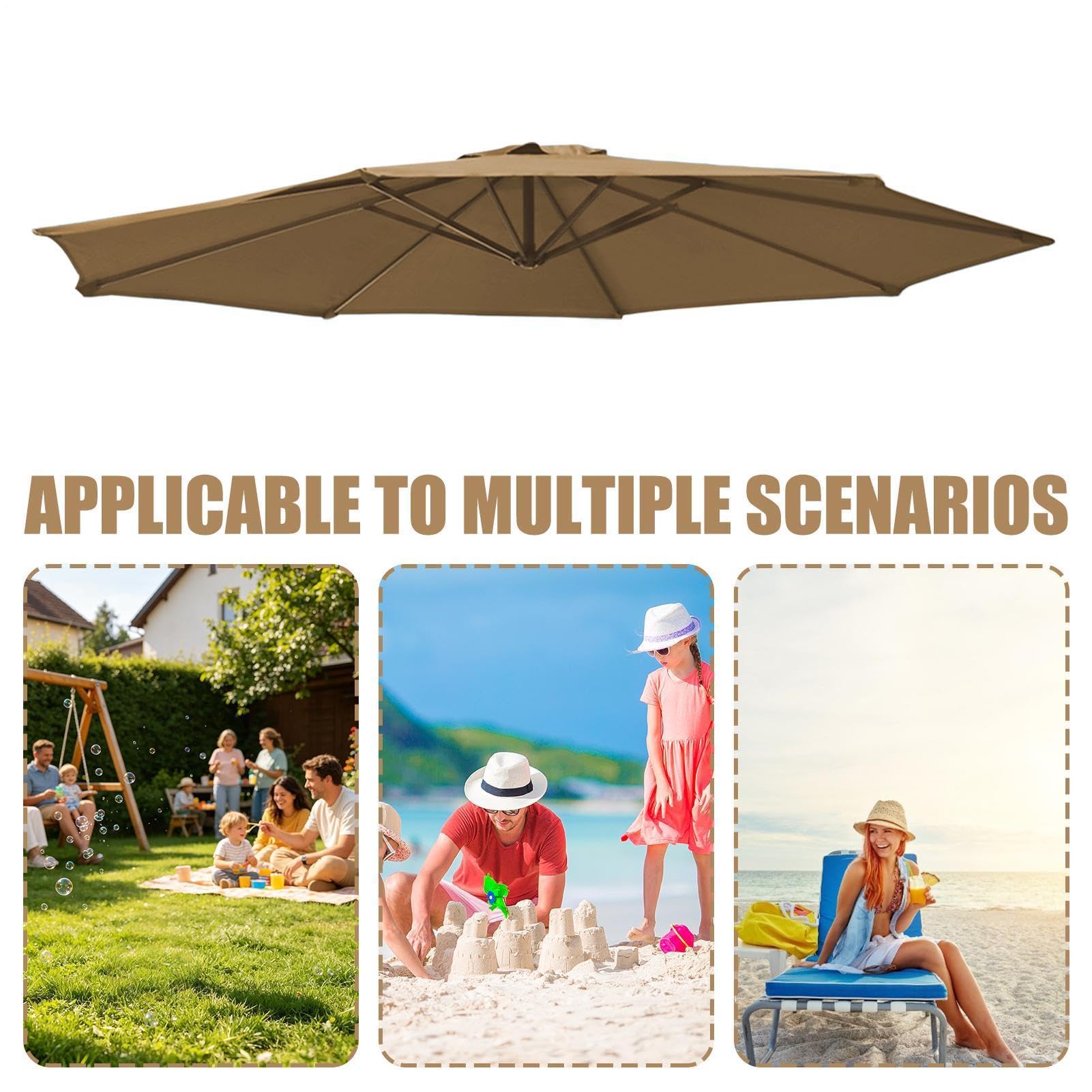 Genérico Parasol offsetowy z bocznym ramieniem, ochrona UV i wodoodporny, łatwe przechylanie i korba, zewnętrzny parasol offsetowy - do basenu, plaży, ogrodu, parku, patio i tarasu