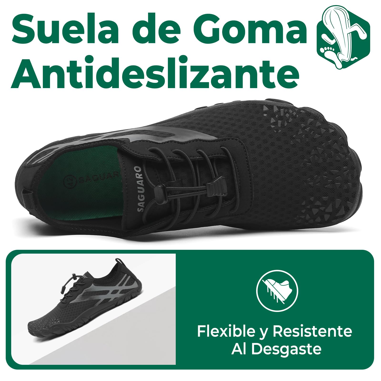 SAGUARO Escarpines Hombre Mujer Secado Rápido Barefoot Zapatillas de Agua Gr.36-48