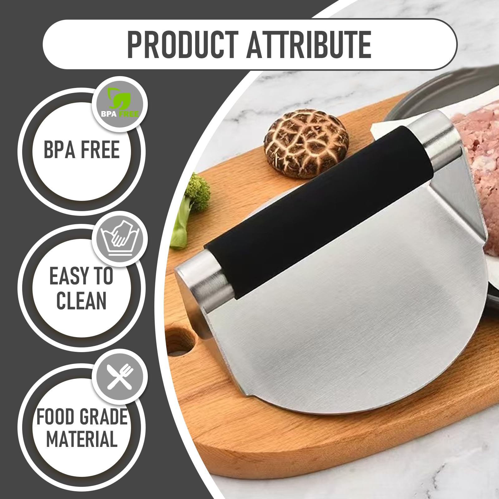 Smash Burger Pressa, 5,5 Pollici Pressa per Hamburger in Acciaio Inox Rotondi Stampo per Burger Antiaderente Smash Burger Pressa con Manico in Silicone per Panini Barbecue Hamburger