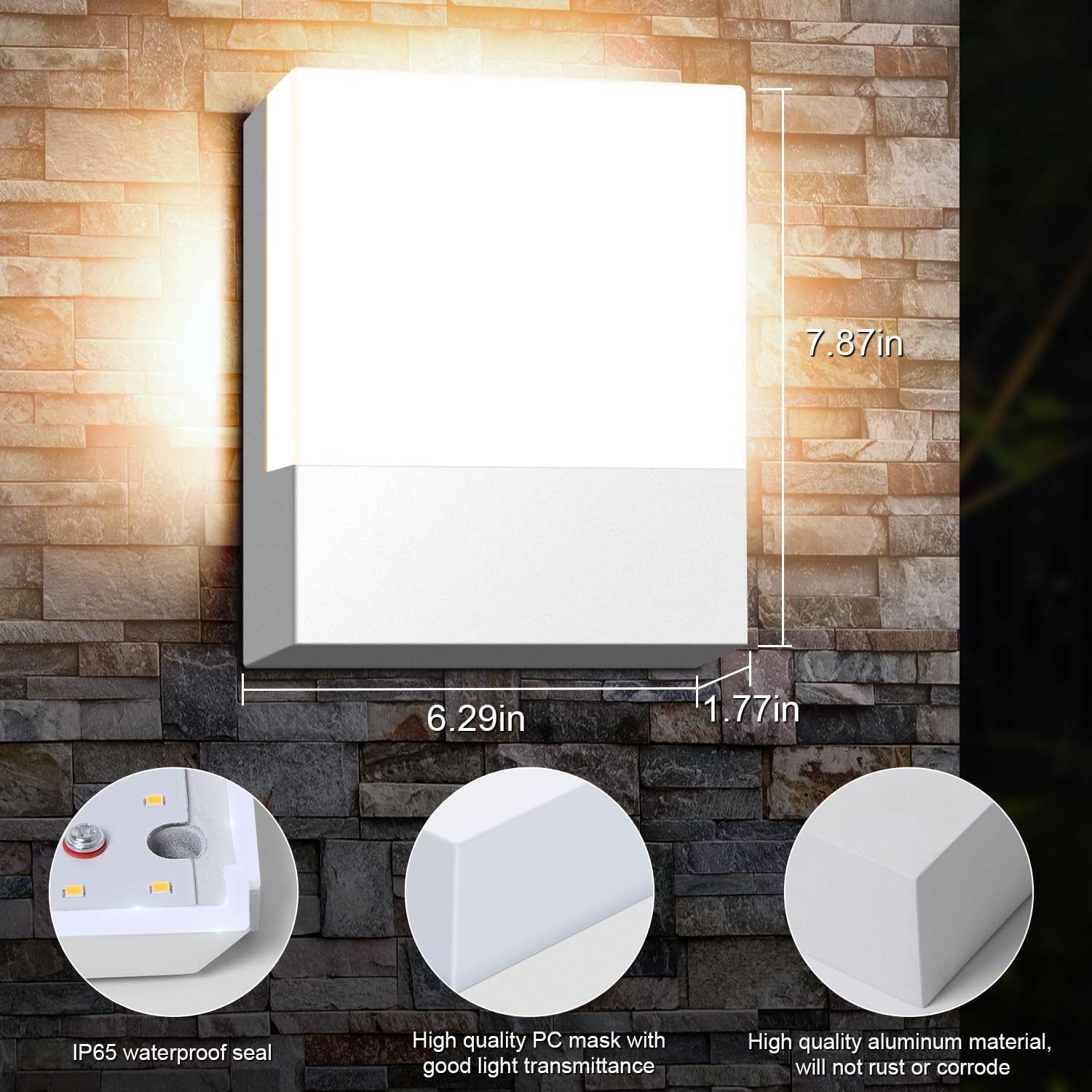 Kingwen 2 Pezzi Applique da Parete Interno Moderno 15W Aapplique da Esterno 3000K Bianco Caldo Applique da Parete IP65 Impermeabile