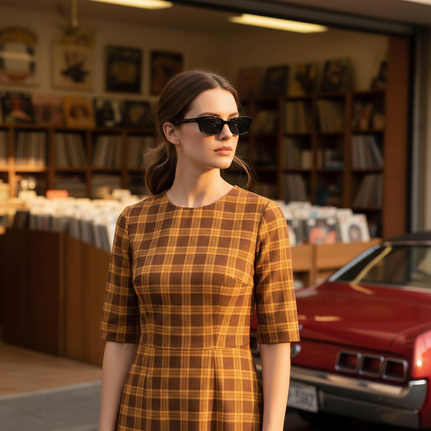 HJSTES Retro Polarized Rectangle Sunglasses for Women Men Vintage 90s Narrow Frame Sun Glasses UV400 Protection - Image 2