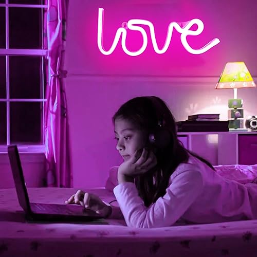 Miniatura 4 de Letreros de neón de amor, luces LED de neón rosa con carga por USBbatería para habitación de niñas, Día de la Madre, regalo de Navidad, cumpleaños,