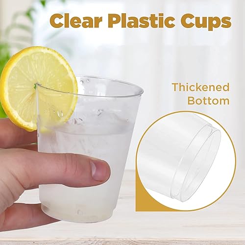 Miniatura 4 de R-kay Paquete de 100 vasos de plástico transparente  Vasos de plástico de 7 onzas  Vasos desechables para fiesta  Tazas duras y transparentes de