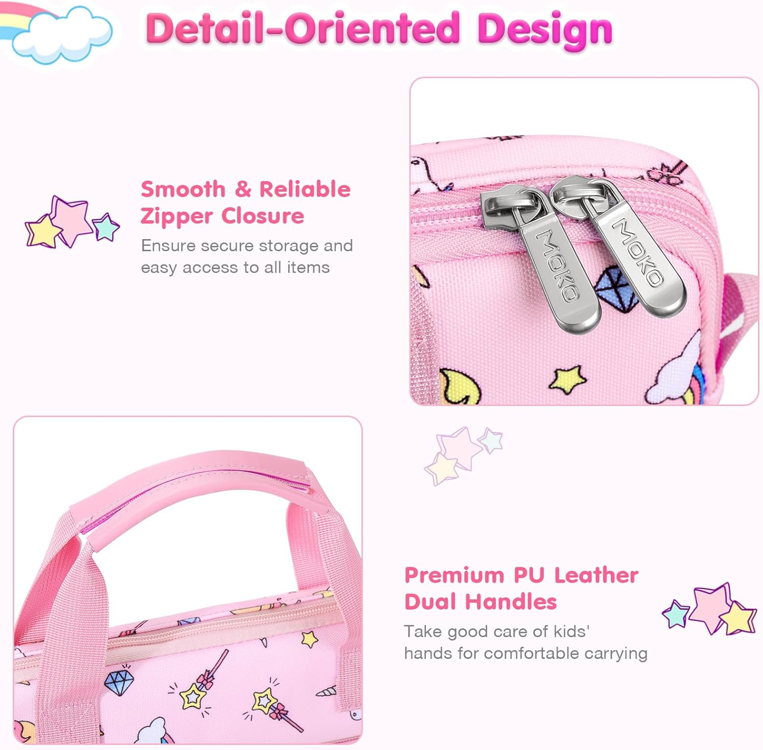 MoKo 7-8 Inch Kids Tablet Sleeve - Carrying Case for Fire 7/8 Kids Edition, Tablet Bag with Shoulder Strap, Pink Unicorn - Image 6