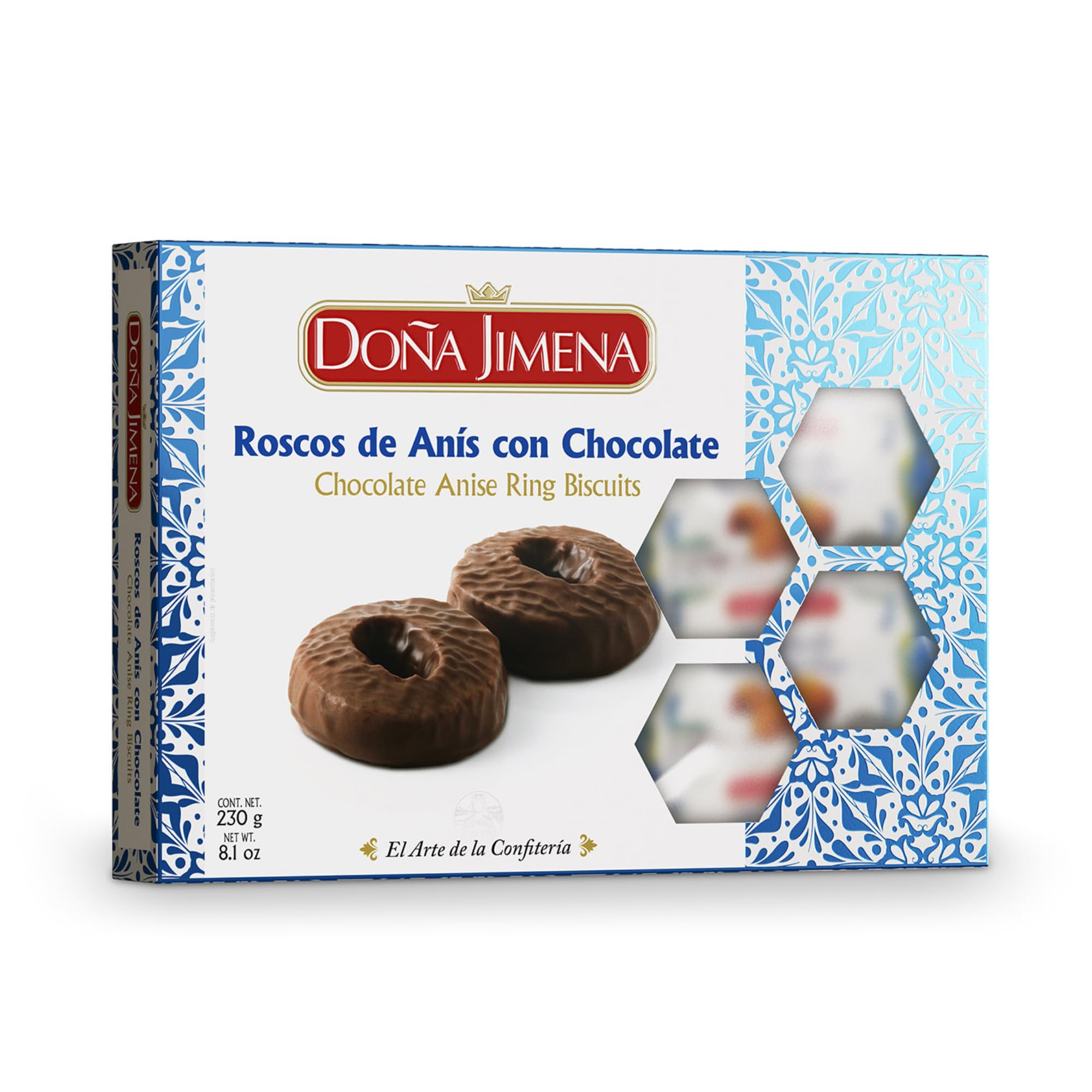 Doña Jimena - Roscos de Anís Bañados de Chocolate, Calidad Suprema, Típico Dulce Navideño, Receta Artesanal, 230g